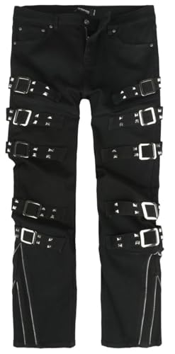 Gothicana by EMP Herren Schwarze Hose mit Nieten und Zier-Schnallen W33L34 von Gothicana by EMP