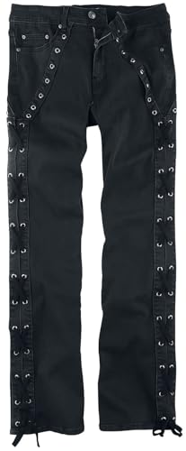 Gothicana by EMP Herren Schwarze Jeans mit seitlicher Schnürung W34L32 von Gothicana by EMP