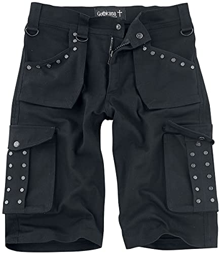 Gothicana by EMP Herren Schwarze Shorts mit Nieten L von Gothicana by EMP