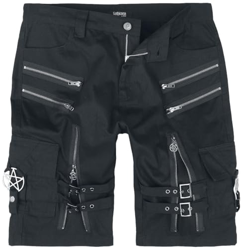 Gothicana by EMP Herren Schwarze Shorts mit Pentagrammanhänger und Schnallen XXL von Gothicana by EMP