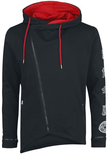 Gothicana by EMP Herren Schwarze Kapuzenjacke mit rotem Innenfutter in der Kapuze XL von Gothicana by EMP
