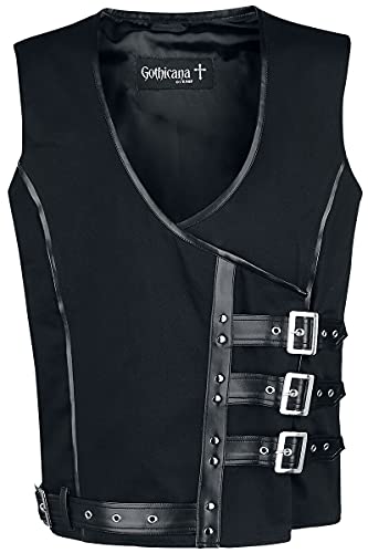 Gothicana by EMP Herren schwarze Weste mit Schnallen XXL von Gothicana by EMP