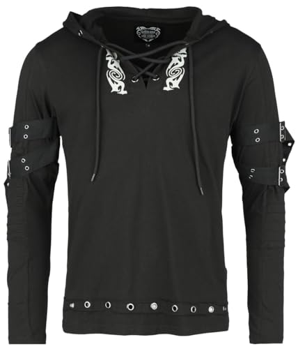 Gothicana by EMP Herren schwarzes Langarmshirt mit Drachen-Print XL von Gothicana by EMP