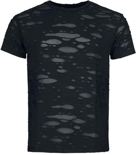 Gothicana by EMP Herren schwarzes T-Shirt mit Cut-Outs und transparentem Stoff XL von Gothicana by EMP