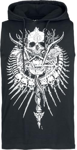 Gothicana by EMP Herren schwarzes Tank Top mit Kapuze und fixierten Zugbändern M von Gothicana by EMP