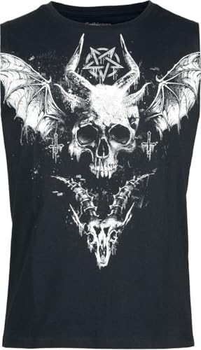 Gothicana by EMP Herren schwarzes Tank Top mit Totenkopf-Frontprint S von Gothicana by EMP