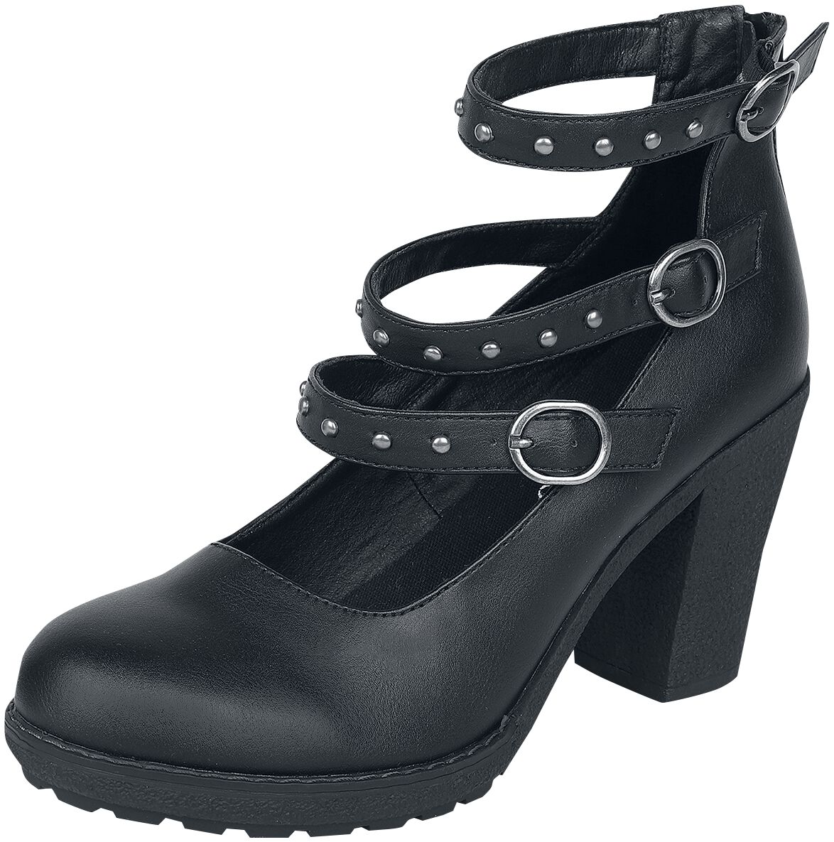 Gothicana by EMP High Heels mit Riemen und Nieten High Heel schwarz in EU37 von Gothicana by EMP