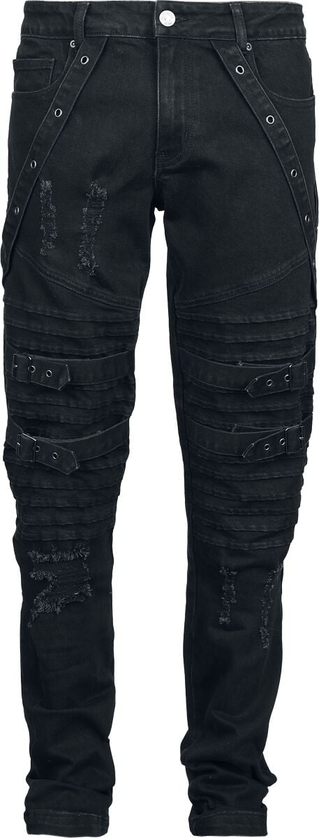 Gothicana by EMP - Gothic Jeans - Bound To Darkness - W31L32 bis W34L34 - für Männer - Größe W31L32 - schwarz von Gothicana by EMP