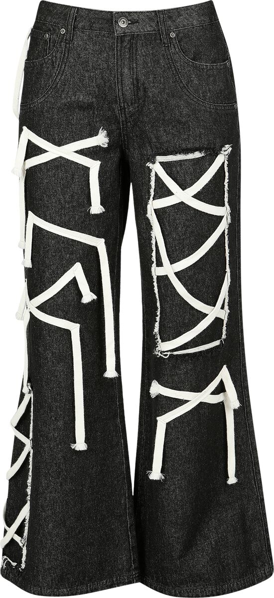 Gothicana by EMP Jeans - Jeans mit Schnürungen - W27L30 bis W33L32 - für Damen - Größe W27L30 - schwarz von Gothicana by EMP
