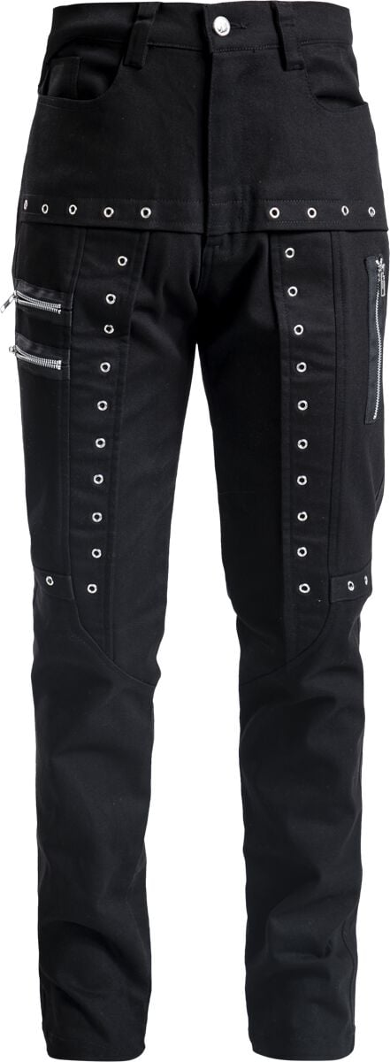 Gothicana by EMP Jeans - Jeans with Eyelets and Zips - W30L32 bis W34L34 - für Männer - Größe W31L32 - schwarz von Gothicana by EMP