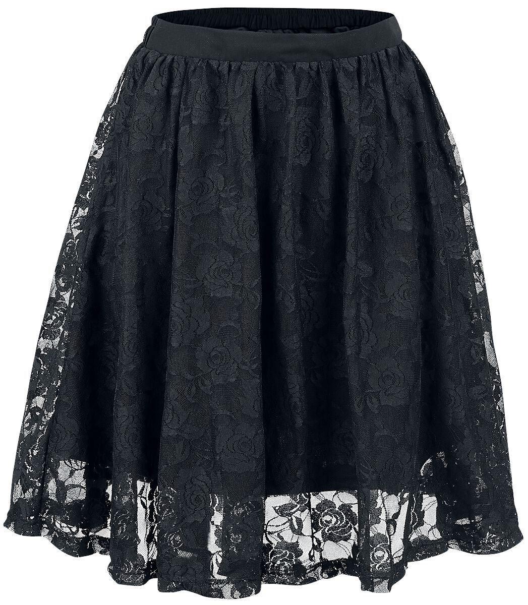 Gothicana by EMP Kurzer Rock - Lace Covered Skirt - S bis 4XL - für Damen - Größe 4XL - schwarz von Gothicana by EMP