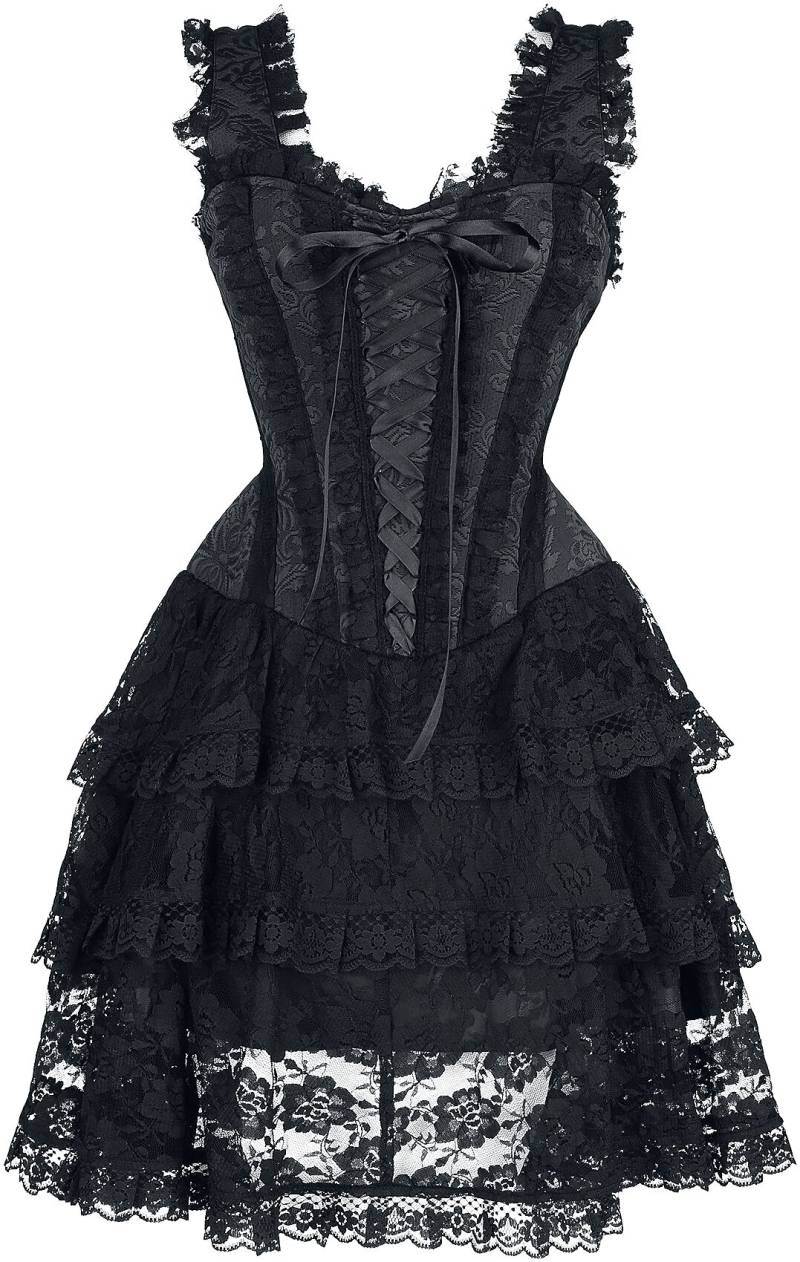 Gothicana by EMP Kurzes Korsagen Kleid mit Spitze Kurzes Kleid schwarz in XXL von Gothicana by EMP