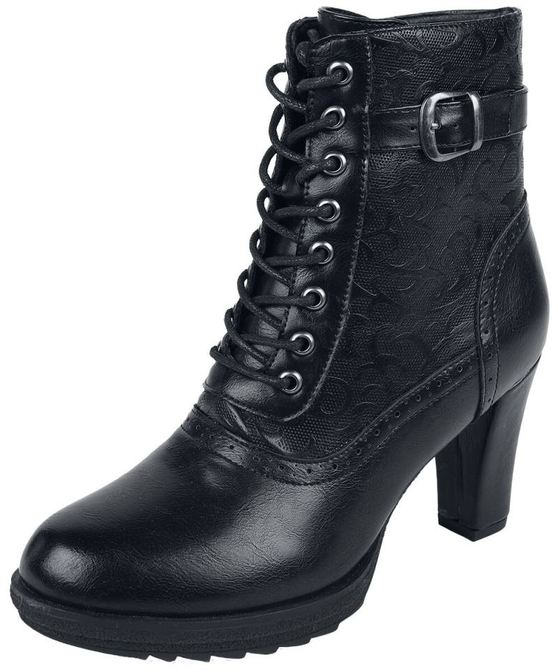 Gothicana by EMP Lace-Up Boots With Ornaments High Heel schwarz in EU39 von Gothicana by EMP