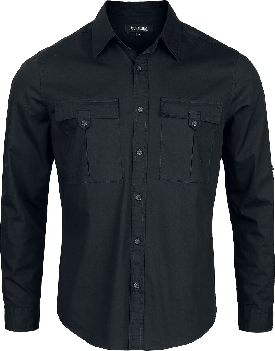 Gothicana by EMP Langarmhemd - Bound To Darkness - M bis XXL - für Männer - Größe XL - schwarz von Gothicana by EMP