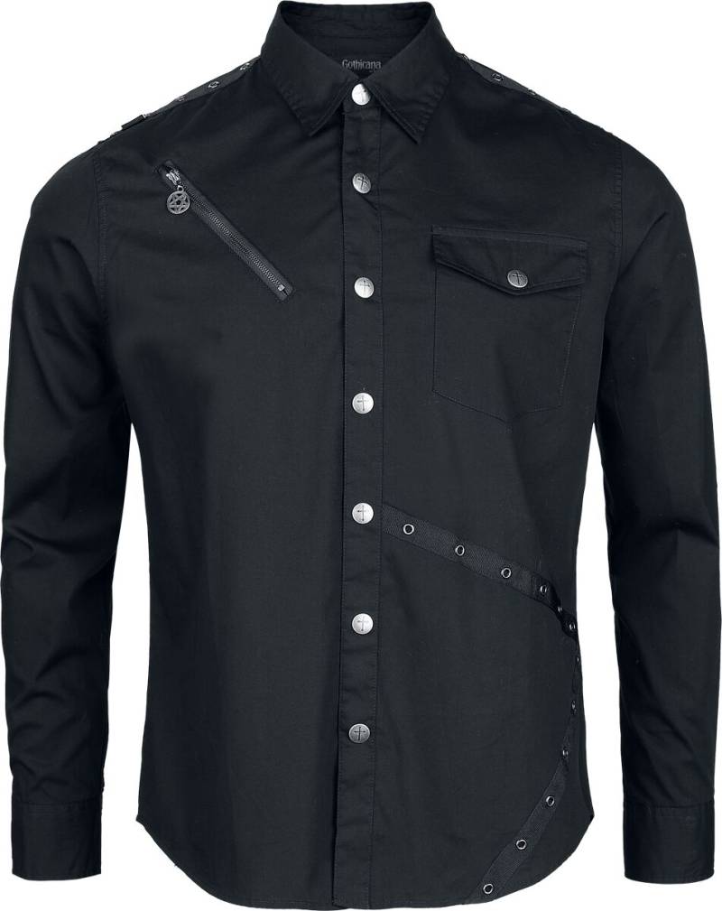 Gothicana by EMP - Gothic Langarmhemd - Bound To Darkness - M bis XXL - für Männer - Größe XL - schwarz von Gothicana by EMP