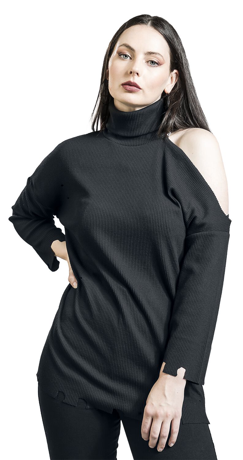 Gothicana by EMP Langarmshirt im Destroyed Look Langarmshirt schwarz in XXL von Gothicana by EMP