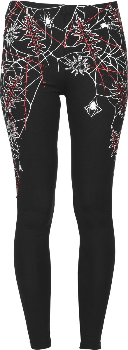 Gothicana by EMP Leggings with Spiderweb Leggings schwarz in L von Gothicana by EMP