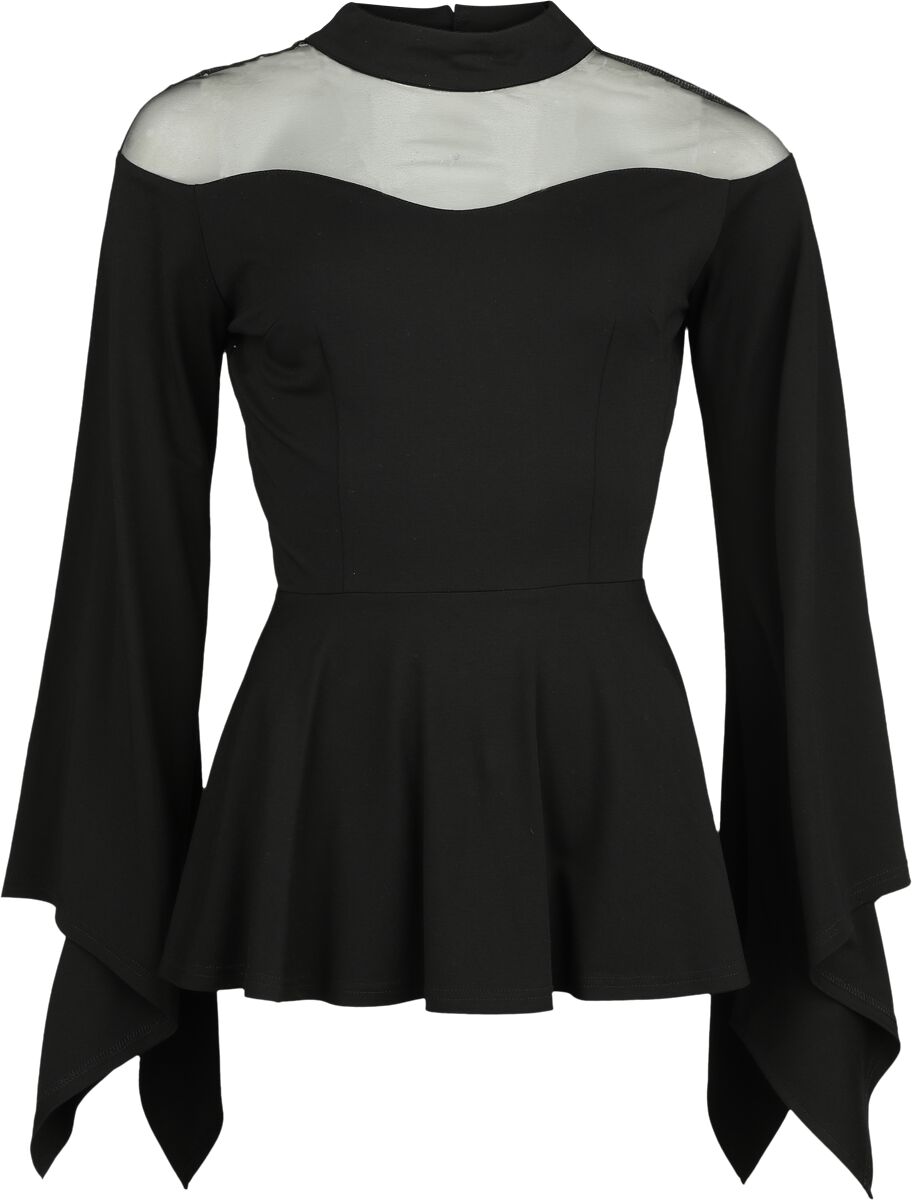 Gothicana by EMP Longsleeve with Illusion Neckline Langarmshirt schwarz in L von Gothicana by EMP