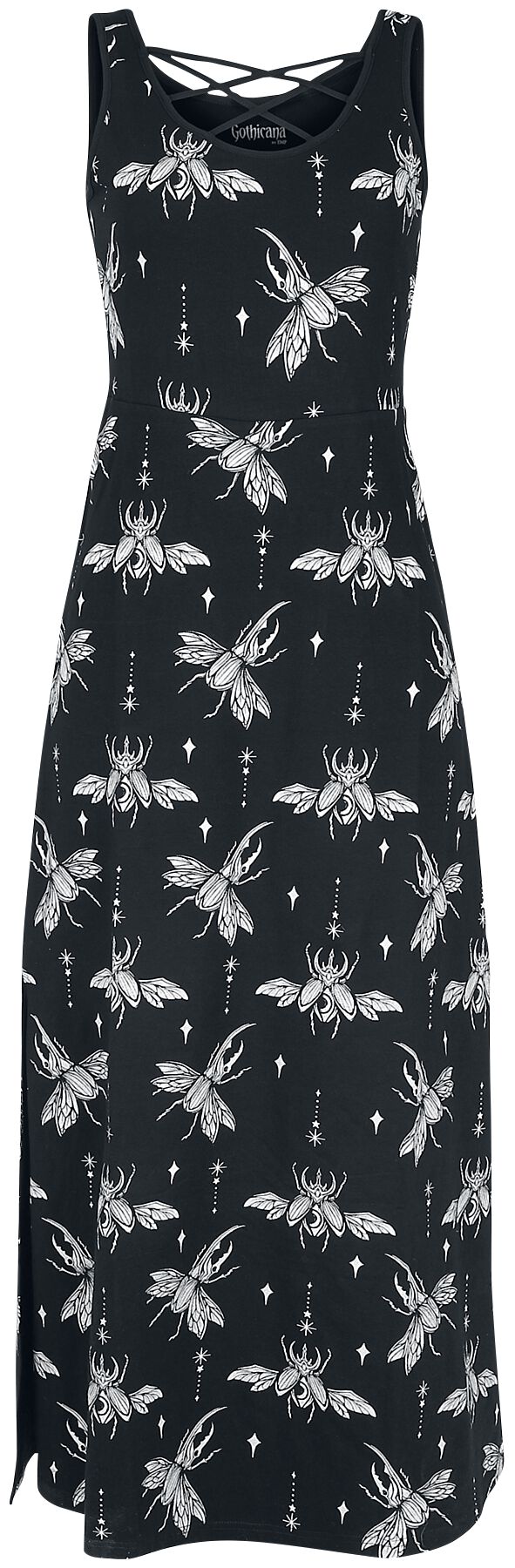 Gothicana by EMP Maxikleid mit Alloverprint Langes Kleid schwarz in M von Gothicana by EMP