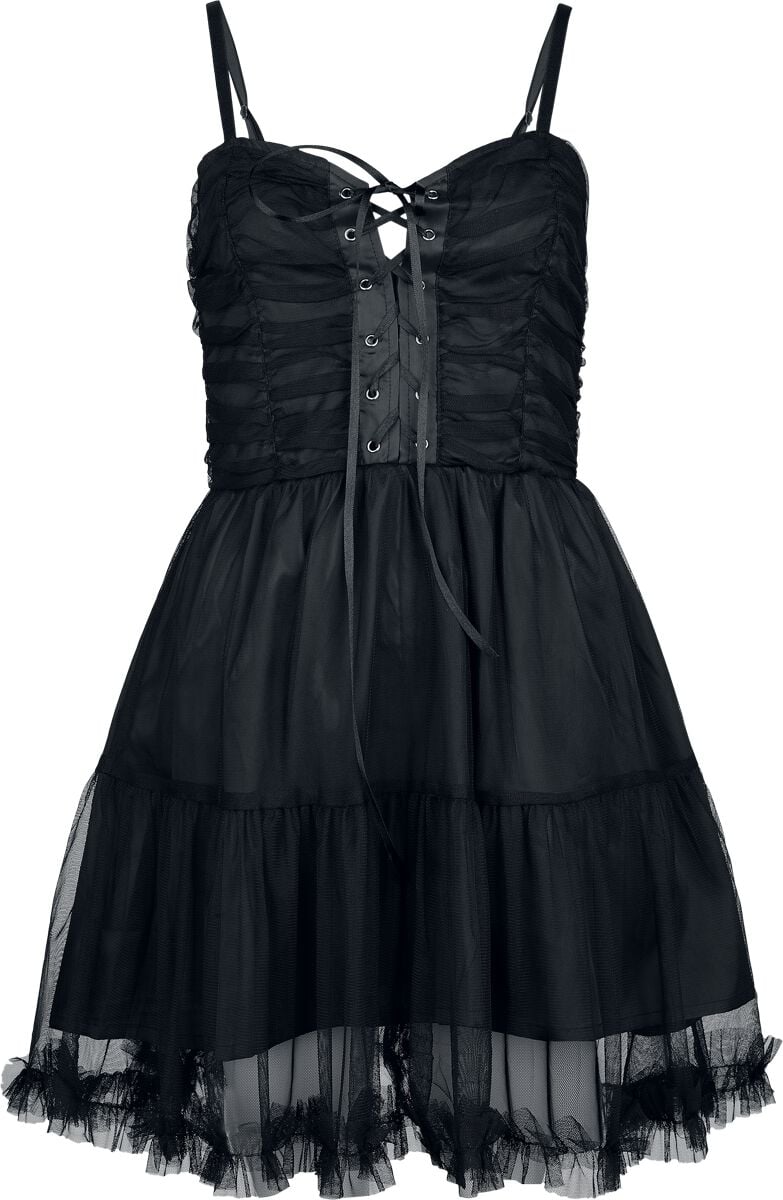 Gothicana by EMP Mesh Dress With Lacing Kurzes Kleid schwarz in XL von Gothicana by EMP