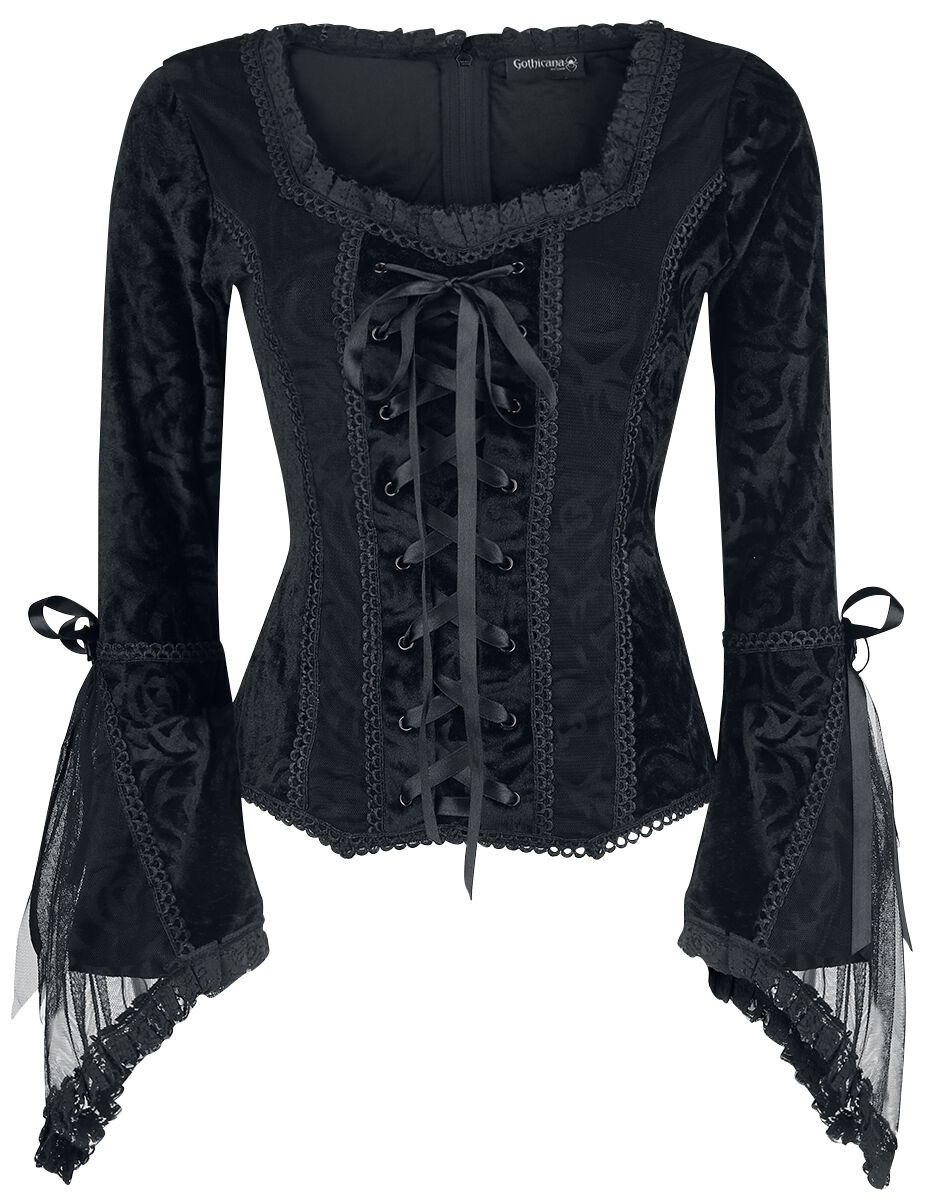 Gothicana by EMP Rosemary Langarmshirt schwarz in XXL von Gothicana by EMP