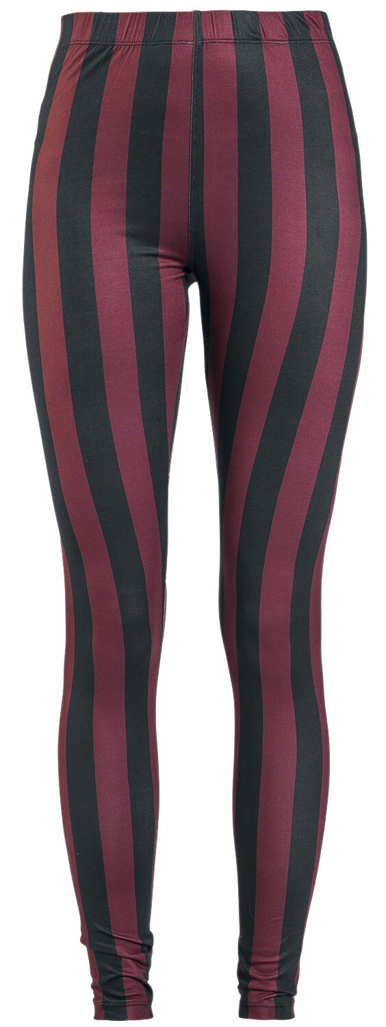 Gothicana by EMP Schwarz/rot gestreifte Leggings Leggings schwarz rot in 4XL von Gothicana by EMP