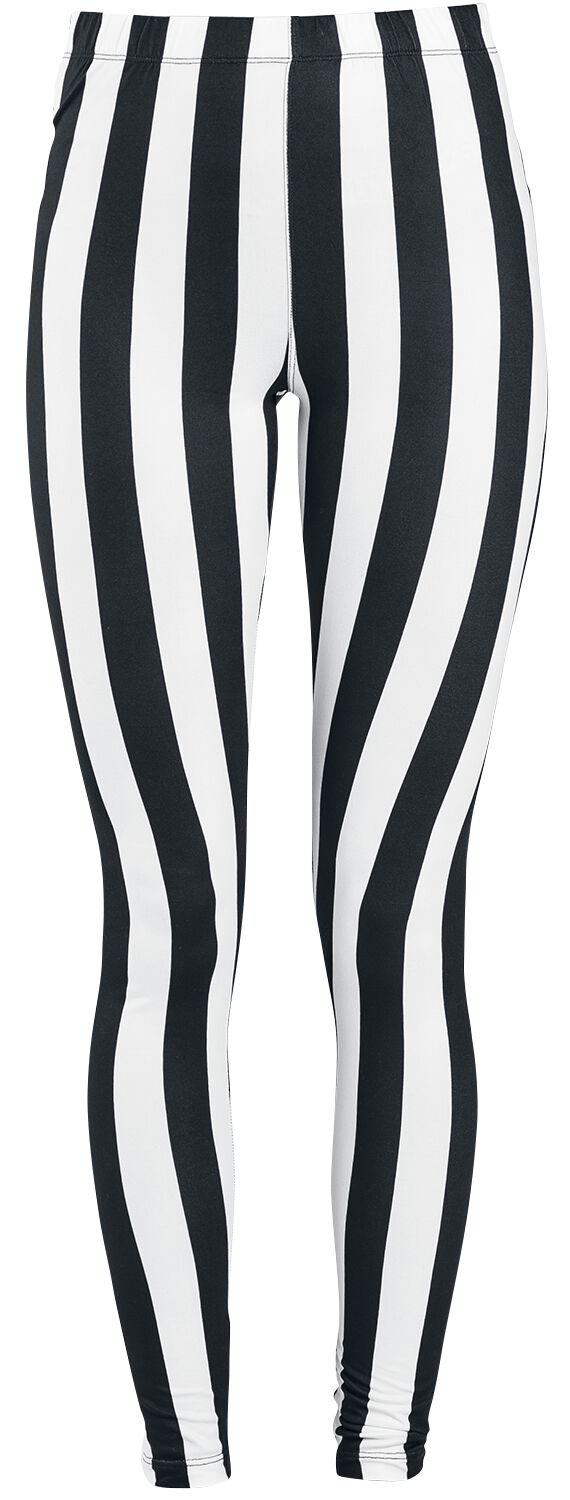 Gothicana by EMP Schwarz/weiß gestreifte Leggings Leggings schwarz weiß in L von Gothicana by EMP