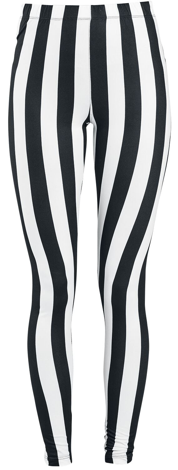 Gothicana by EMP Schwarz/weiß gestreifte Leggings Leggings schwarz weiß in S von Gothicana by EMP