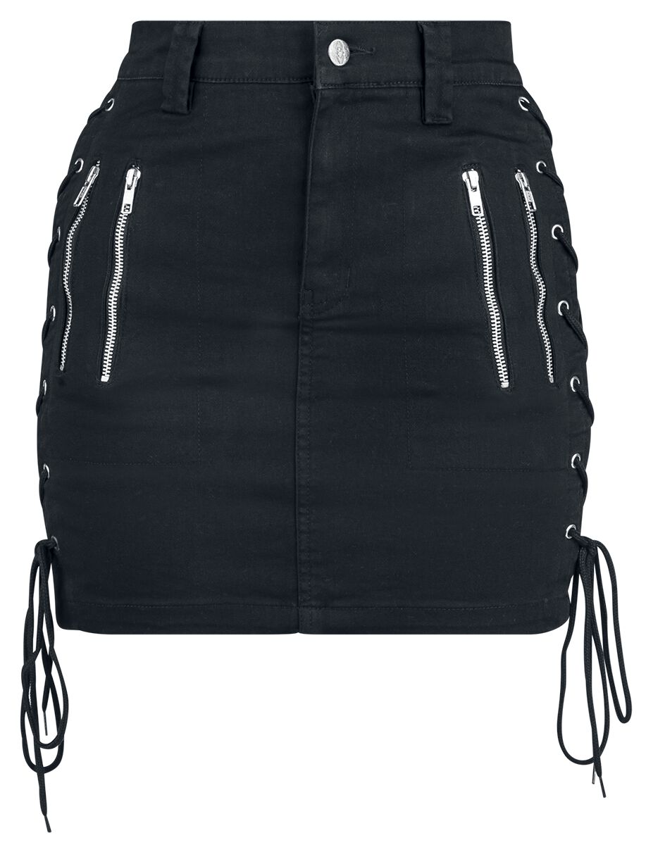 Gothicana by EMP Short Skirt With Decorative Lacing Kurzer Rock schwarz in S von Gothicana by EMP