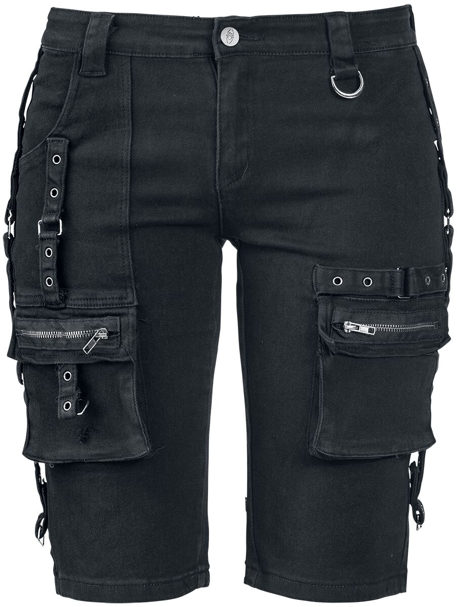 Gothicana by EMP Short - Strap Shorts - 27 bis 34 - für Damen - Größe 28 - schwarz von Gothicana by EMP