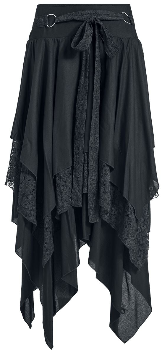 Gothicana by EMP Skirt in Tiered Style Mittellanger Rock schwarz in S von Gothicana by EMP