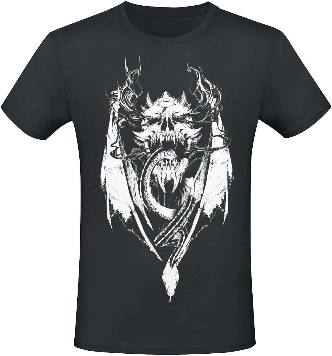 Gothicana by EMP T-Shirt - T-Shirt With Dragon And Skull Frontprint - M bis XXL - für Männer - Größe L - schwarz von Gothicana by EMP
