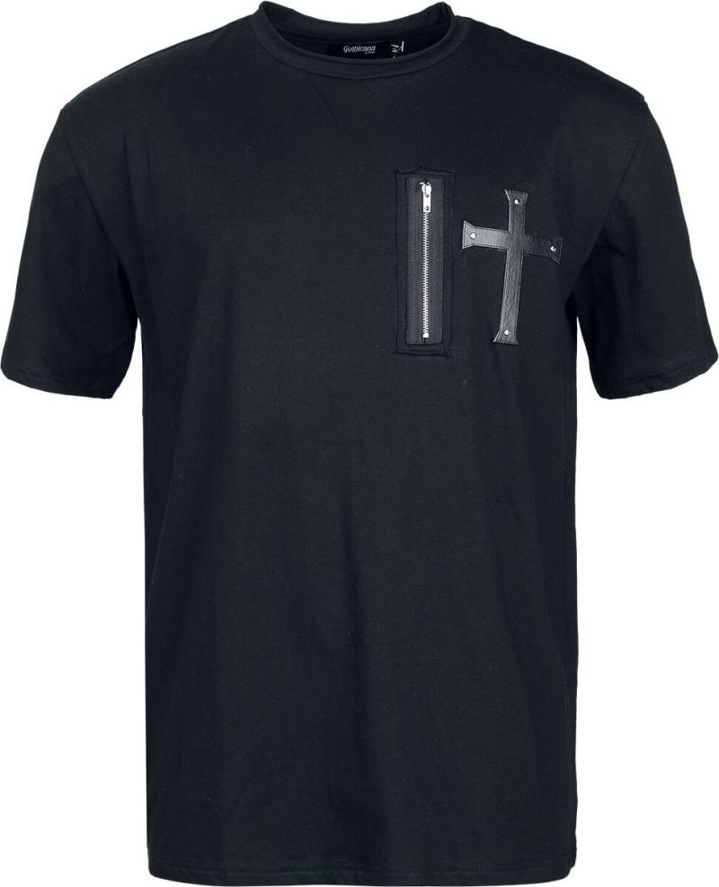Gothicana by EMP T-Shirt mit Kreuz-Applikation T-Shirt schwarz in L von Gothicana by EMP