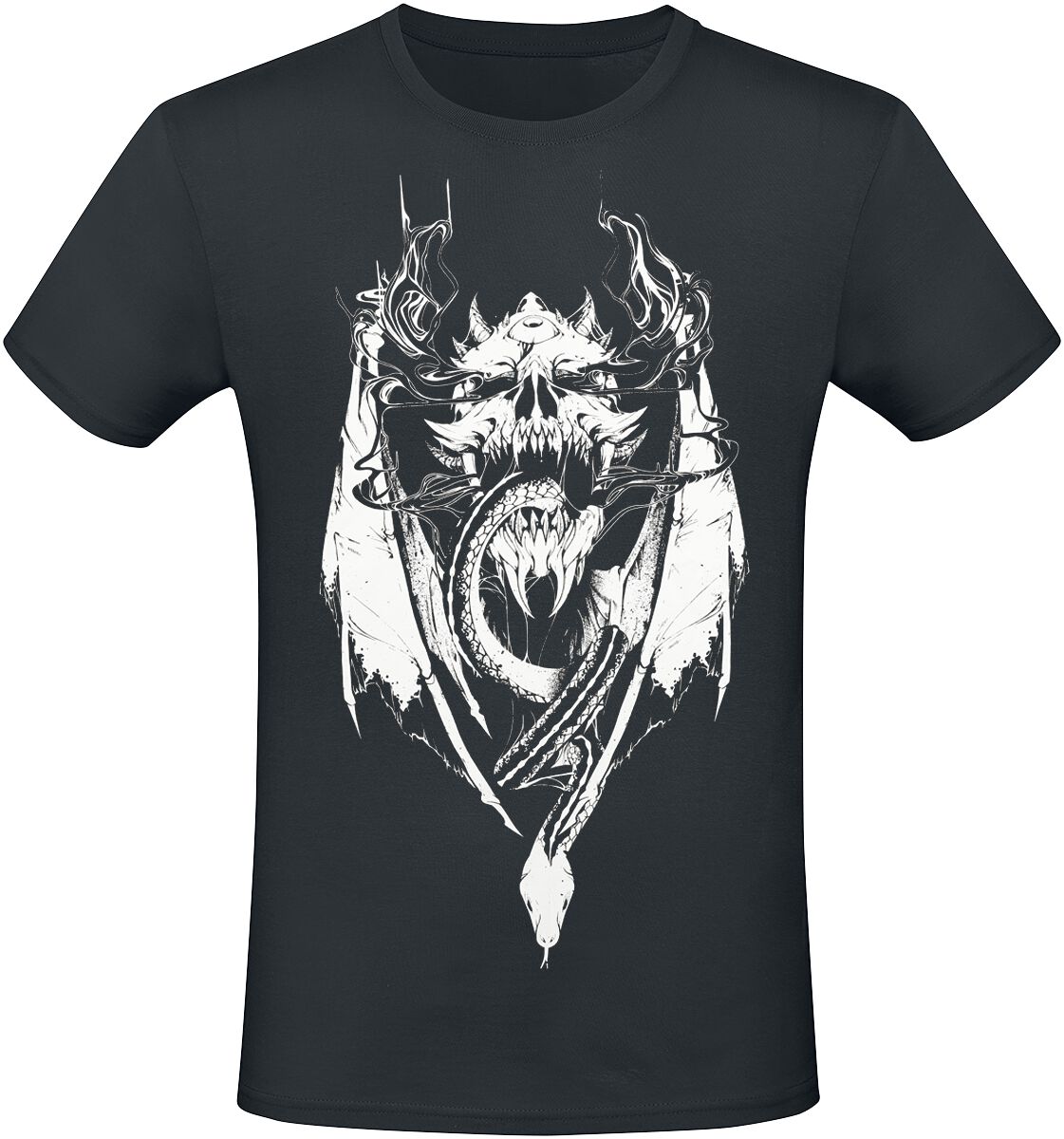 Gothicana by EMP T-Shirt With Dragon And Skull Frontprint T-Shirt schwarz in M von Gothicana by EMP