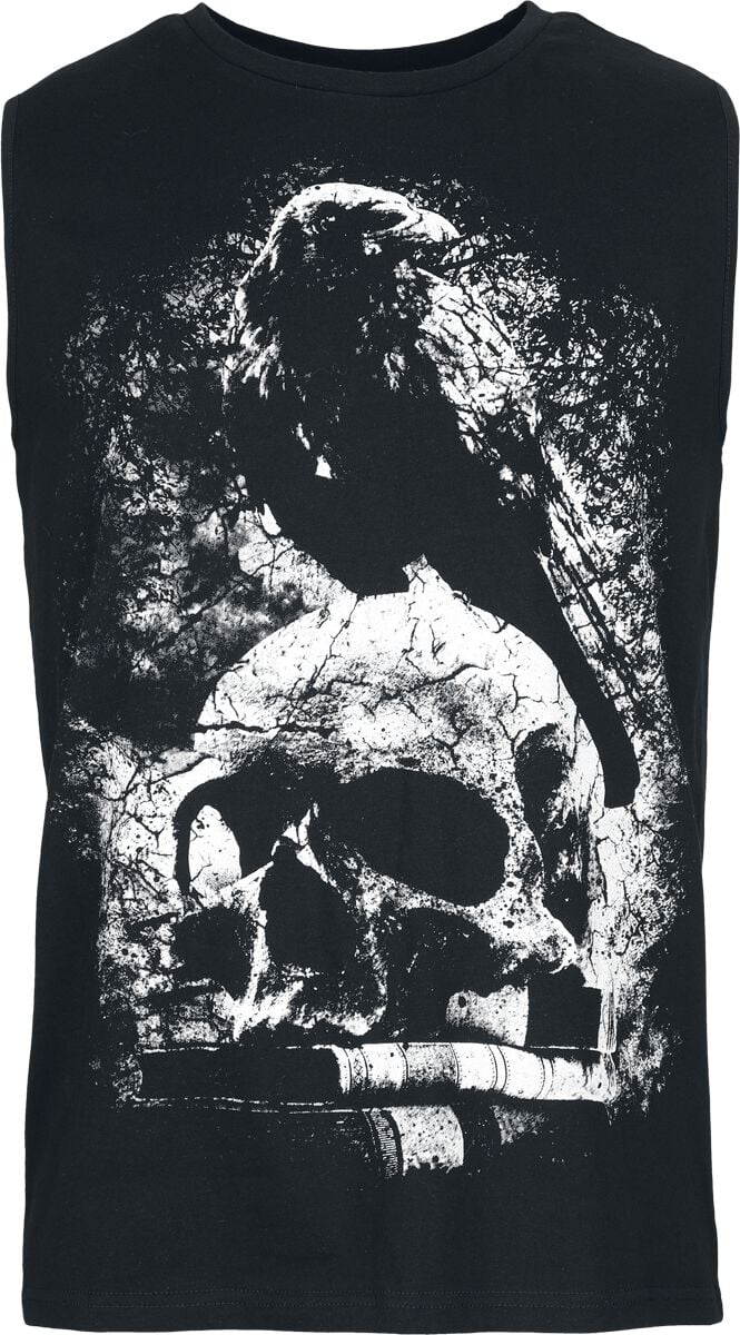 Gothicana by EMP Tank-Top - Raven With Literature Skull Tank-Top - L - für Männer - Größe L - schwarz von Gothicana by EMP