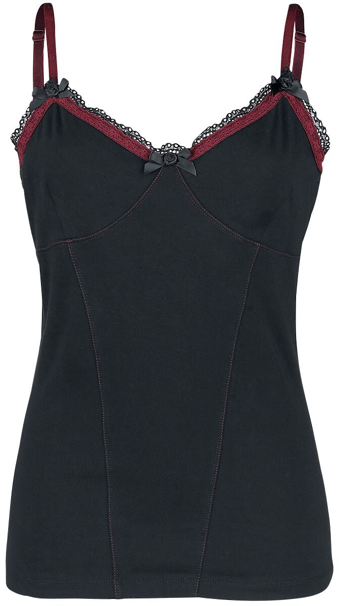 Gothicana by EMP Top mit Spitze Top schwarz bordeaux in L von Gothicana by EMP