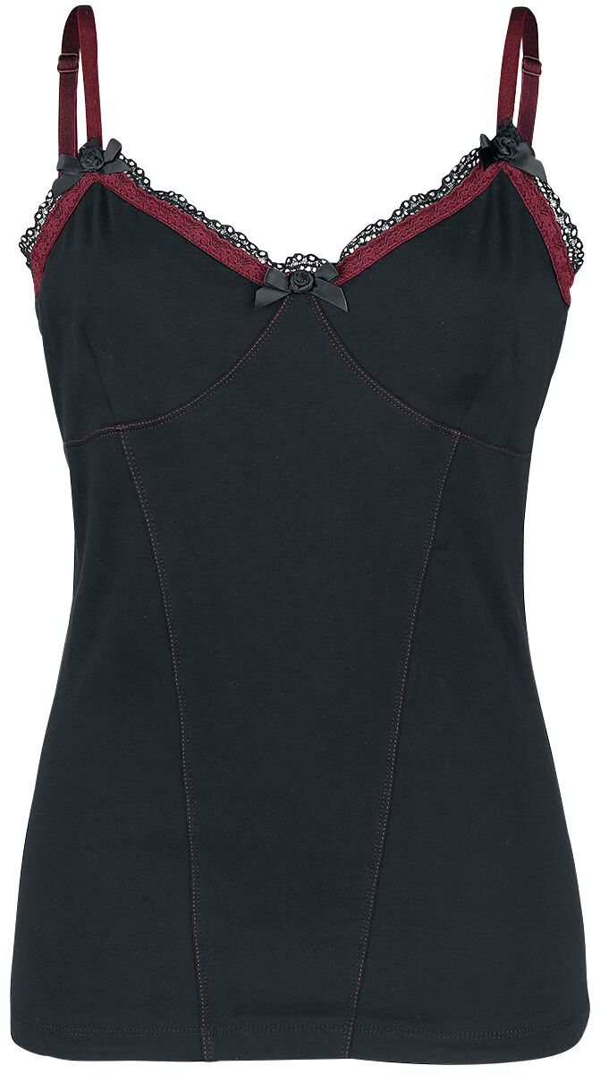 Gothicana by EMP Top mit Spitze Top schwarz bordeaux in XL von Gothicana by EMP