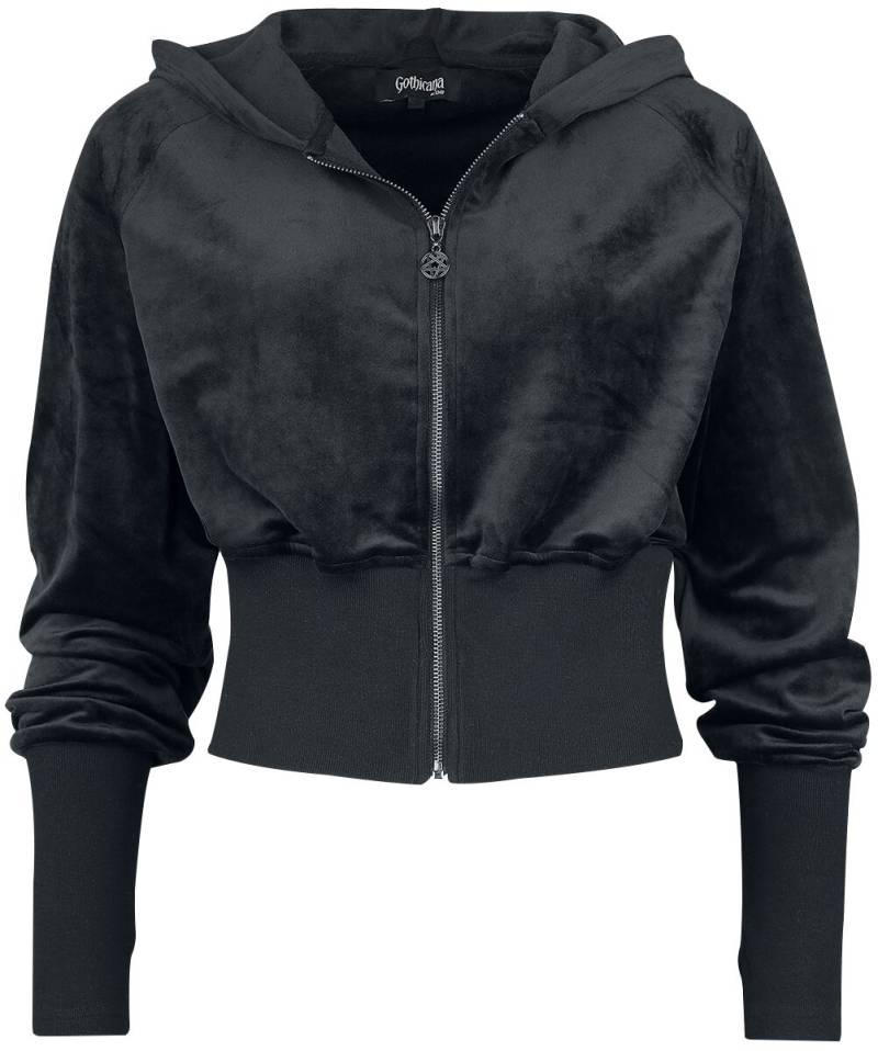 Gothicana by EMP Weiche Nicki Kapuzenjacke Kapuzenjacke schwarz in 4XL von Gothicana by EMP