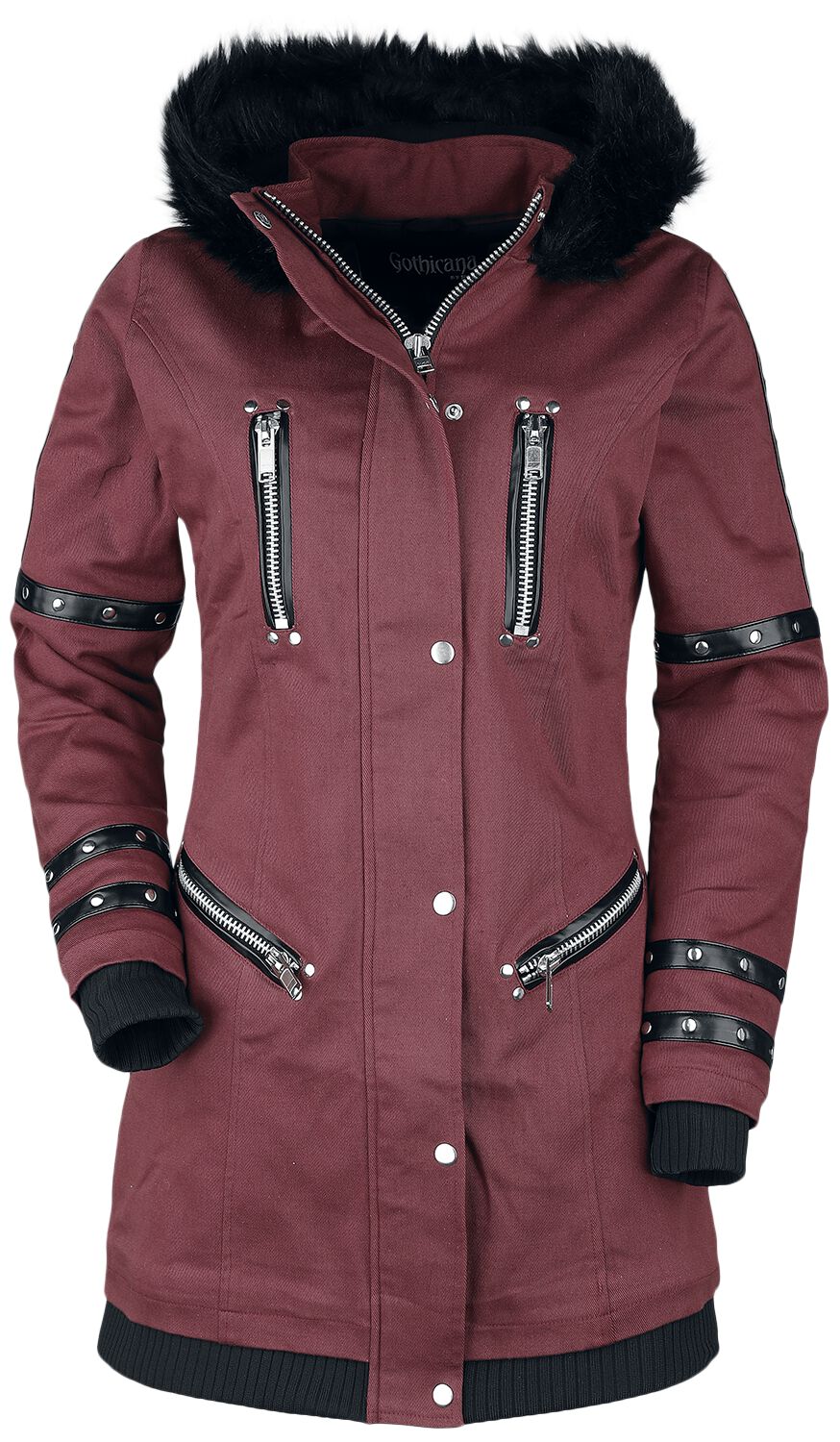 Gothicana by EMP Winterjacke - Bloodsucker - XS bis XXL - für Damen - Größe XXL - schwarz/rot von Gothicana by EMP