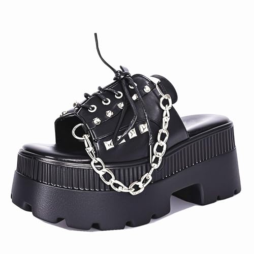 Gothniero schwarz plateau sandalen damen sommer schuhe wedges schlappen keilsandalen gotische Pantoffeln Fledermaus Metallverschluss Größe 35-43 Gothniero schwarz plateau sandalen damen sommer schuhe wedges schlappen keilsandalen gotische Pantoffeln Fledermaus Metallverschluss Größe 35-43 von Gothniero