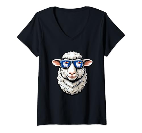 Damen Gotland Souvenir Camping Must Have Wandern Lustiges Schaf T-Shirt mit V-Ausschnitt Damen Gotland Souvenir Camping Must Have Wandern Lustiges Schaf T-Shirt mit V-Ausschnitt von Gotland Souvenir und Lustiges Schaf Geschenk