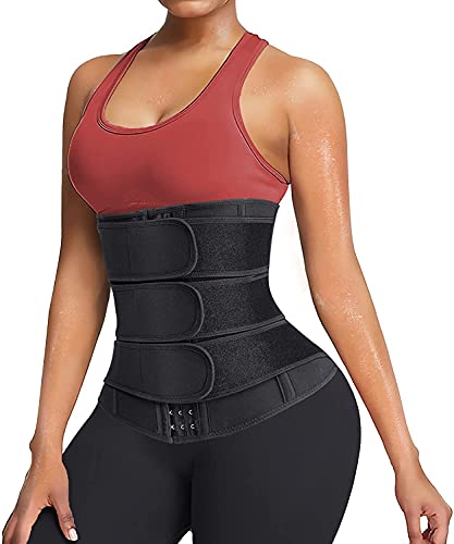 Gotoly Bauchweggürtel Fitness Gürtel Fettverbrennung Schwitzgürtel Taillenmieder Verstellbarer Neopren Sauna Schweiß Taille Trimmer Bauchgürtel Bauchweg Taillenformer Für Damen (Schwarz, 2XL) von Gotoly