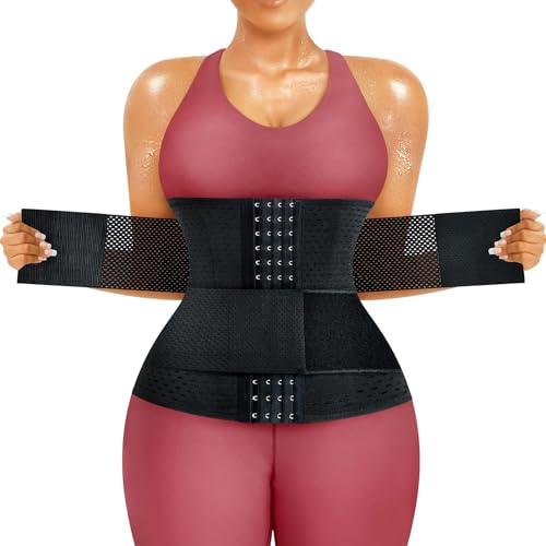 Gotoly Damen Bauchweggürtel Fitnessgürtel Body Shaper Schwitzgürtel Taillenmieder (Schwarz, XL) von Gotoly