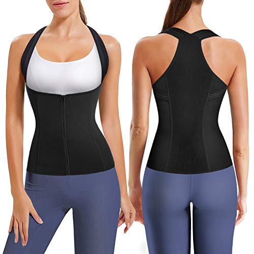 Gotoly Damen Rückenstütze Taille Trainer Weste Haltungskorrektur für Wirbelsäule, Nacken, Schultern, Rückenstütze Bauchkontrolle Body Shaper Gr. L, Schwarz von Gotoly