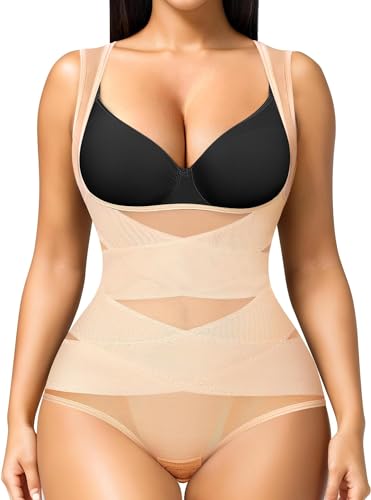 Gotoly Damen Shapewear Shaping Bodysuit Formend Tank-Top Bauch Weg Taillenformer Figurformende Body Shaper Taillen Trainer Miederslip Formbody Miederbody (Beige, 2XL) von Gotoly