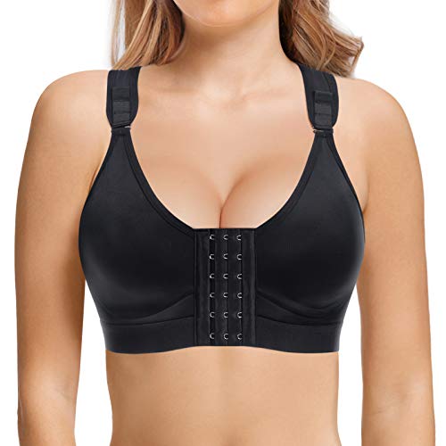 Gotoly Sport BH für Damen Post Chirurgisch Bra Push up Yoga Sports Top Bralette Starker Halt Gepolstert (L, Schwarz) von Gotoly