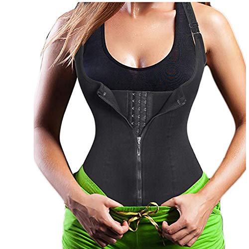 Gotoly Damen Unterbrust Korsett Figurformend Bauchweg Body Shape Tank-Top Stark Formend Körperformer Mieder Verstellbar Oberteil Shapewear (2XL, Schwarz) von Gotoly