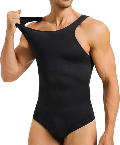 Gotoly Herren Shapewear Bodysuit Bauchweg Stark Formend Full Body Shaper Workout Tank Tops Kompressionsshirt Unterhemden Abnehmen Shaping Taillenformer Figurformend Unterwäsche Bodys für Männer von Gotoly