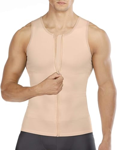 Gotoly Herren Unterhemden Shapewear Workout Tank Tops Figurformend Funktionsshirt Body Shaper Bauch Weg Shirt Abnehmen Feinripp Unterhemd Weste von Gotoly