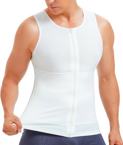 Gotoly Herren Unterhemden Shapewear Workout Tank Tops Figurformend Funktionsshirt Body Shaper Bauch Weg Shirt Abnehmen Feinripp Unterhemd Weste von Gotoly